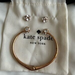 Kate Spade set - New bracelet and earrings. Rose gold and CZ